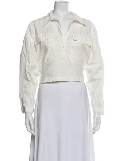 Pre-owned Apiece Apart Long Sleeve Blouse In White