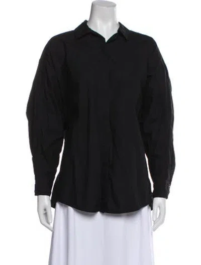 Pre-owned Apiece Apart Long Sleeve Button-up Top In Black