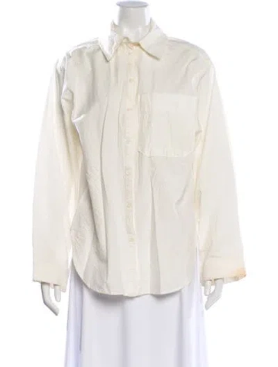 Pre-owned Apiece Apart Long Sleeve Button-up Top In Neutral