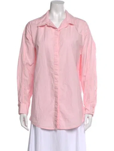 Pre-owned Apiece Apart Long Sleeve Button-up Top In Pink