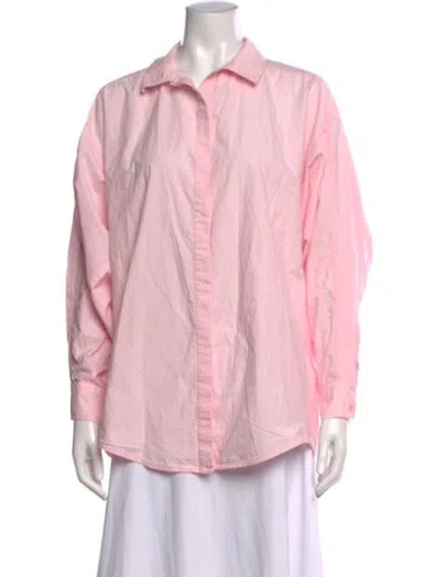 Pre-owned Apiece Apart Long Sleeve Button-up Top In Pink