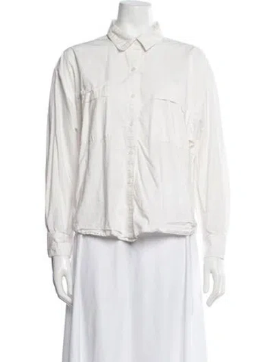 Pre-owned Apiece Apart Long Sleeve Button-up Top In White