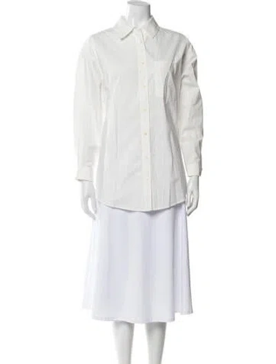 Pre-owned Apiece Apart Long Sleeve Button-up Top In White