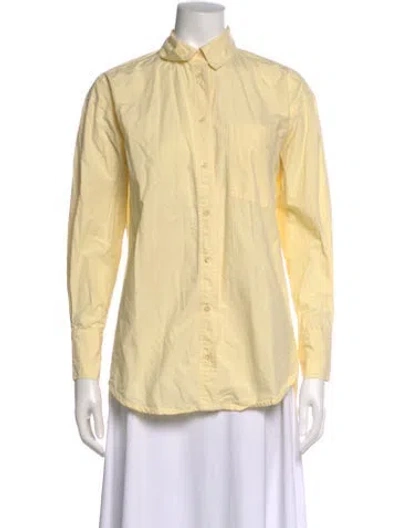 Pre-owned Apiece Apart Long Sleeve Button-up Top In Yellow