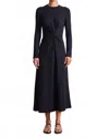 Apiece Apart Long Sleeve Volta Dress In Black In Black