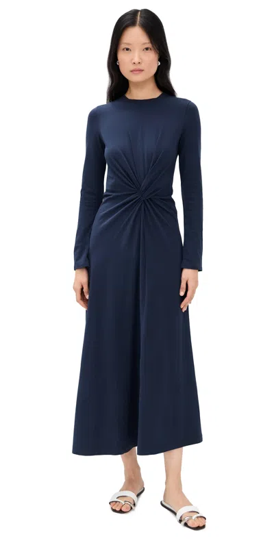 Apiece Apart Long Sleeve Volta Dress Navy In Blue
