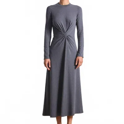 Apiece Apart Long Sleeve Volta Midi Dress In Heather Grey In Gray