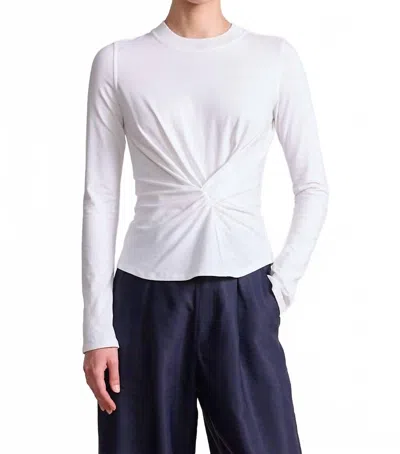 Apiece Apart Long Sleeve Volta Top In Cream In White