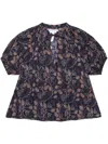 Apiece Apart Trinidad Top Camille Floral Navy In Blue