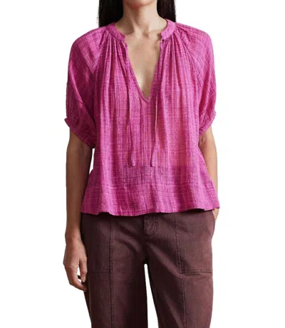 Apiece Apart Lumina Pullover Top In Raspberry In Multi