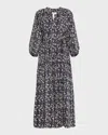 Apiece Apart Luminile Tiered Floral-print Maxi Dress In Mira Floral Navy