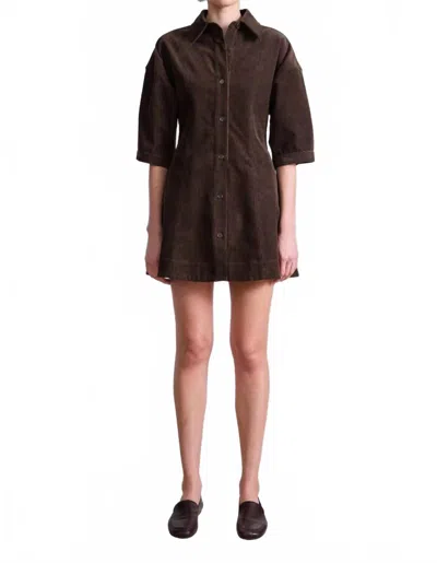 Apiece Apart Luz Mini Dress In Carob In Brown