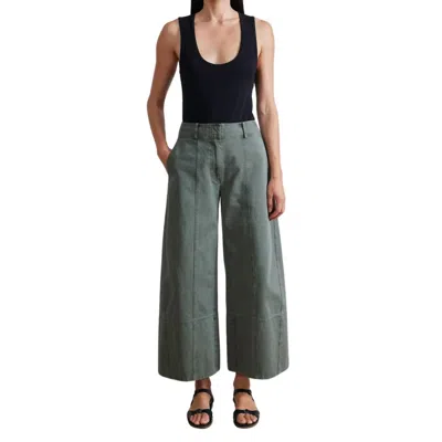 Apiece Apart Malou Wide Leg Pant In Thyme Green