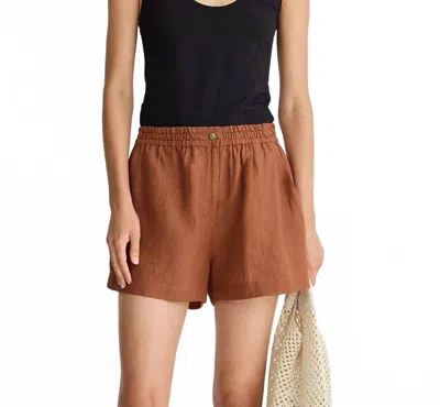 Apiece Apart Mar Pull-on Shorts In Harissa In Brown