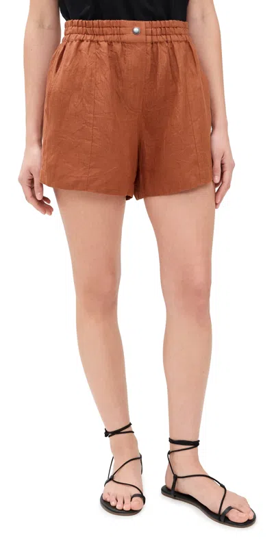 Apiece Apart Mar Shorts Harissa In Brown