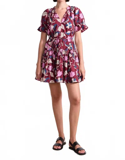 Apiece Apart Marza Mini Dress In Essa Floral Merlot In Multi