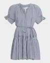 Apiece Apart Marza Striped Organic Cotton Mini Dress In Blue