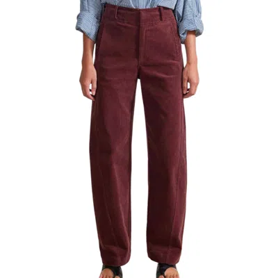Apiece Apart Meridian Corduroy Pant In Chocolate In Red