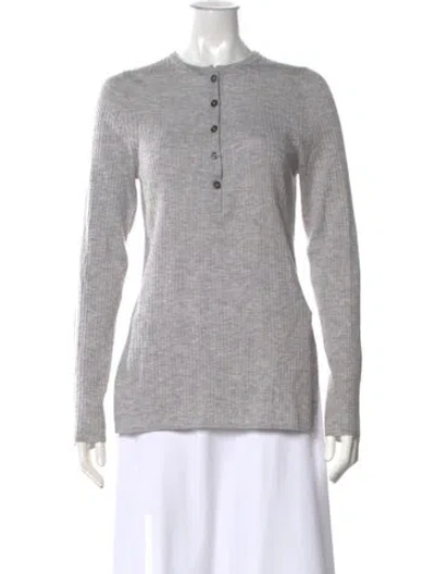 Pre-owned Apiece Apart Merino Wool Crew Neck Sweater In Gray