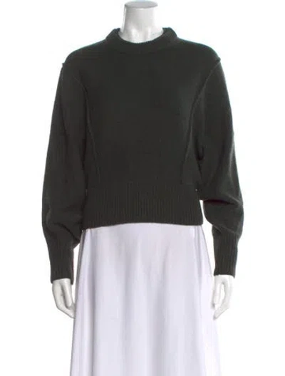 Pre-owned Apiece Apart Merino Wool Crew Neck Sweater In Green