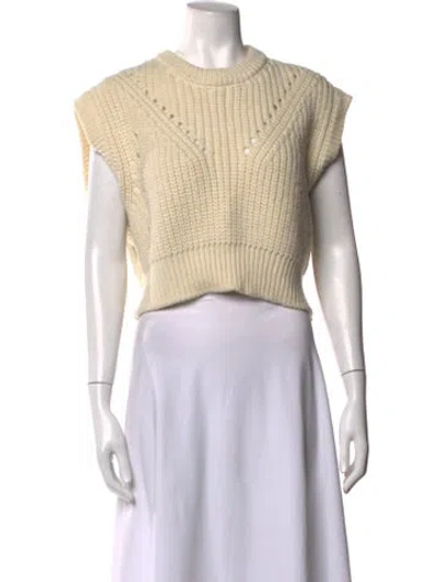 Pre-owned Apiece Apart Merino Wool Crew Neck Sweater In Neutrals