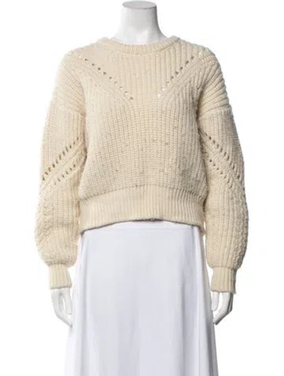 Pre-owned Apiece Apart Merino Wool Crew Neck Sweater In Neutrals