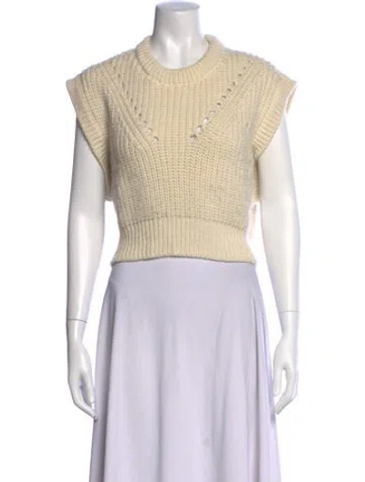 Pre-owned Apiece Apart Merino Wool Crew Neck Sweater In Neutrals
