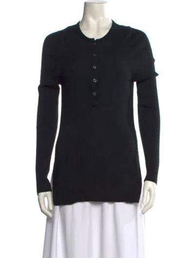 Pre-owned Apiece Apart Merino Wool Crew Neck Top In Black