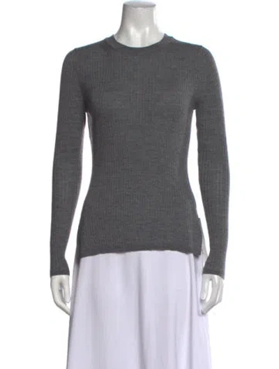 Pre-owned Apiece Apart Merino Wool Crew Neck Top In Grey