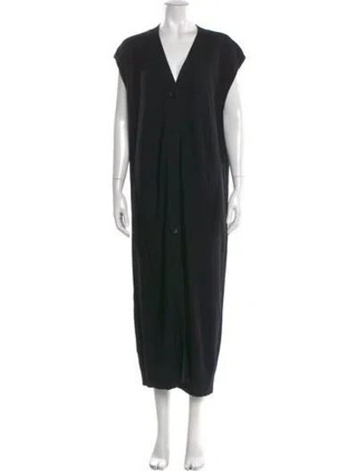 Pre-owned Apiece Apart Merino Wool Long Dress In Black