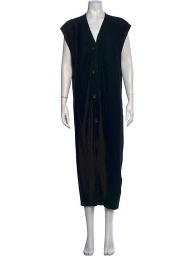 Pre-owned Apiece Apart Merino Wool Long Dress In Black