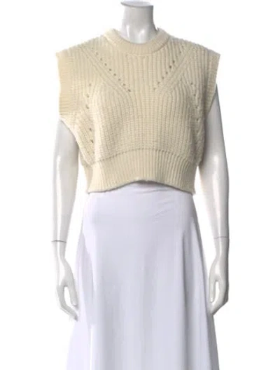 Pre-owned Apiece Apart Merino Wool Mock Neck Sweater In Neutral