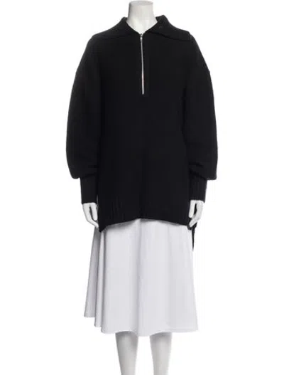 Pre-owned Apiece Apart Merino Wool Open Front Sweater In Black
