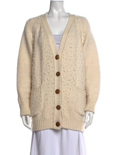 Pre-owned Apiece Apart Merino Wool Patterned Sweater In Neutrals