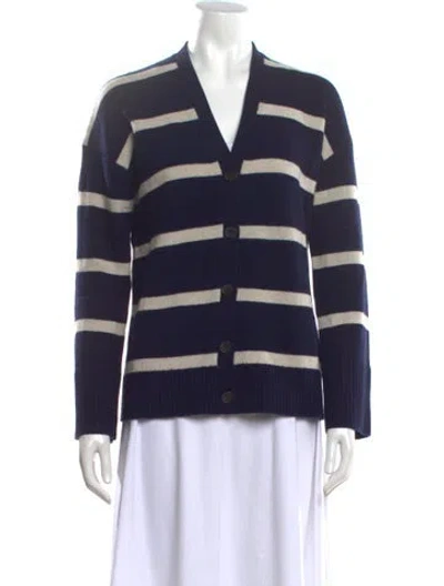 Pre-owned Apiece Apart Merino Wool Striped Sweater In Blue