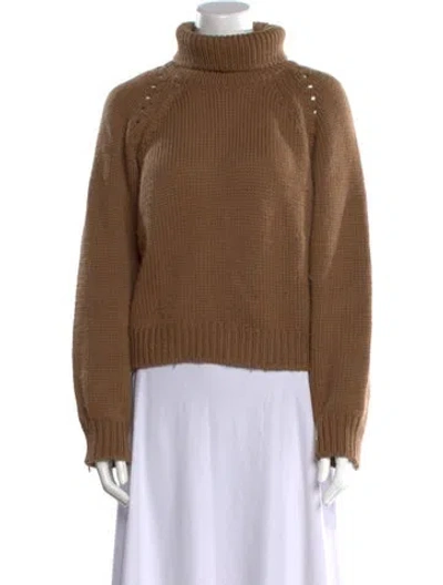 Pre-owned Apiece Apart Merino Wool Turtleneck Sweater In Brown