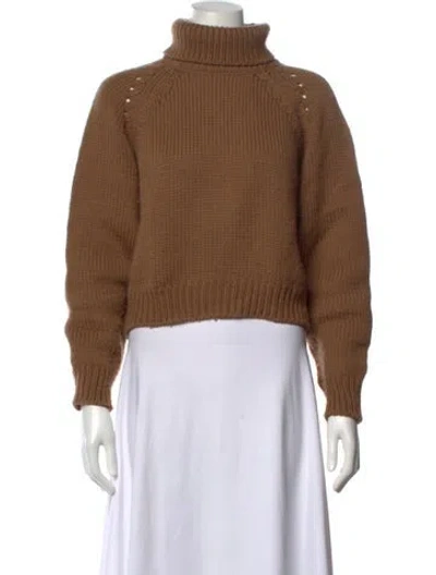 Pre-owned Apiece Apart Merino Wool Turtleneck Sweater In Brown