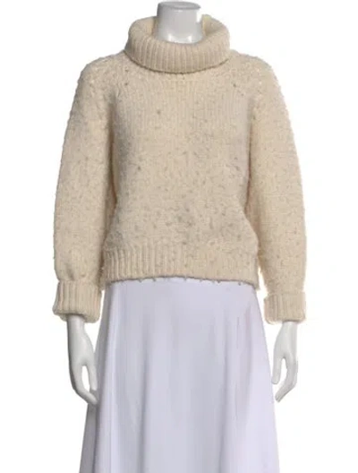 Pre-owned Apiece Apart Merino Wool Turtleneck Sweater In Neutral