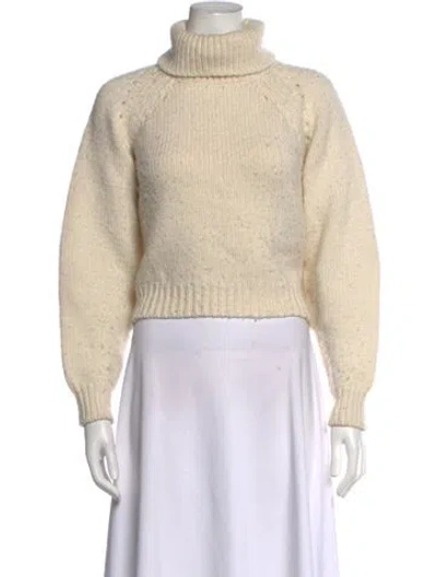 Pre-owned Apiece Apart Merino Wool Turtleneck Sweater In Neutrals