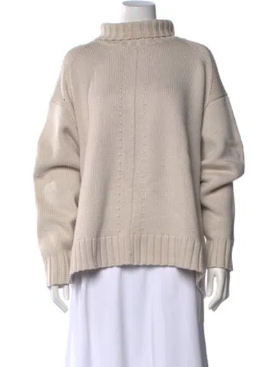 Pre-owned Apiece Apart Merino Wool Turtleneck Sweater In Neutrals