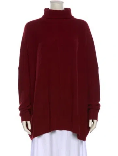 Pre-owned Apiece Apart Merino Wool Turtleneck Sweater In Red
