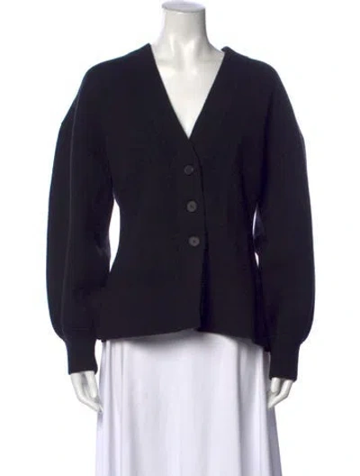 Pre-owned Apiece Apart Merino Wool V-neck Sweater W/ Tags In Black/blue