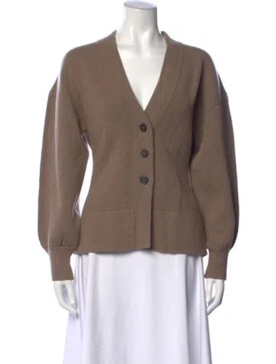 Pre-owned Apiece Apart Merino Wool V-neck Sweater W/ Tags In Brown/neutrals