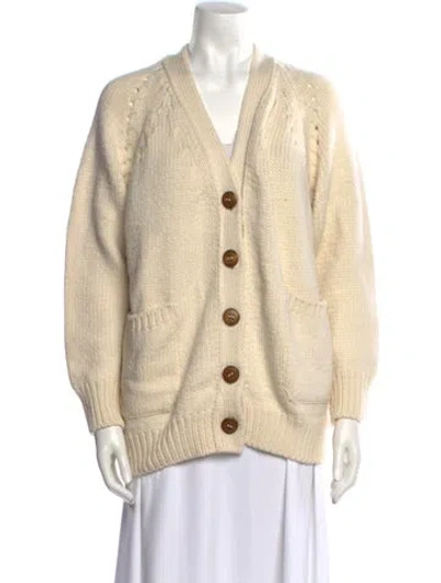 Pre-owned Apiece Apart Merino Wool V-neck Sweater W/ Tags In Neutral