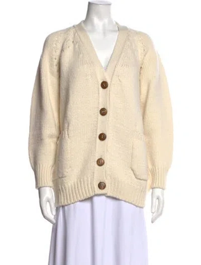 Pre-owned Apiece Apart Merino Wool V-neck Sweater W/ Tags In Neutrals