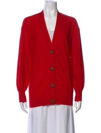 Pre-owned Apiece Apart Merino Wool V-neck Sweater W/ Tags In Red