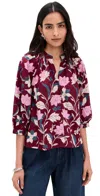 Apiece Apart Messina Top Essa Floral Merlot In Multi
