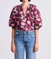 Apiece Apart Messina Top In Essa Floral Merlot In Multi