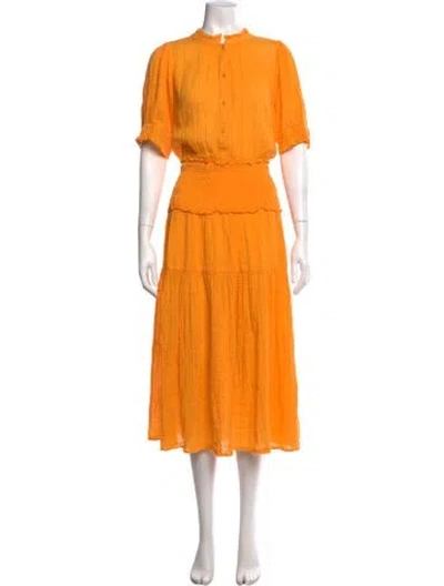 Pre-owned Apiece Apart Midi Length Dress In Orange