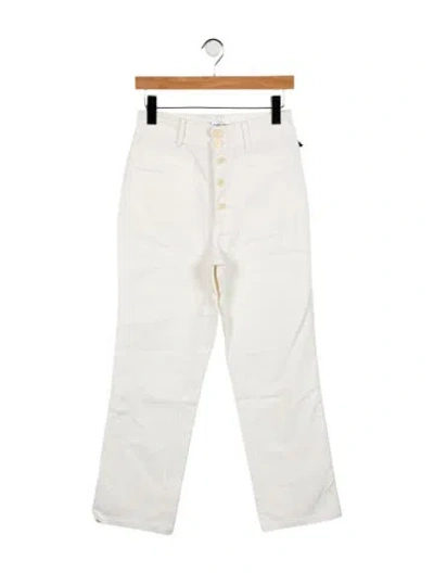 Pre-owned Apiece Apart Mid-rise Straight Leg Jeans In White